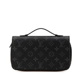 ルイ ヴィトン モノグラム エクリプス ジッピー XL ラウンドファスナー 長財布 M61698 ブラック PVC レザー レディース LOUIS VUITTON 【中古】